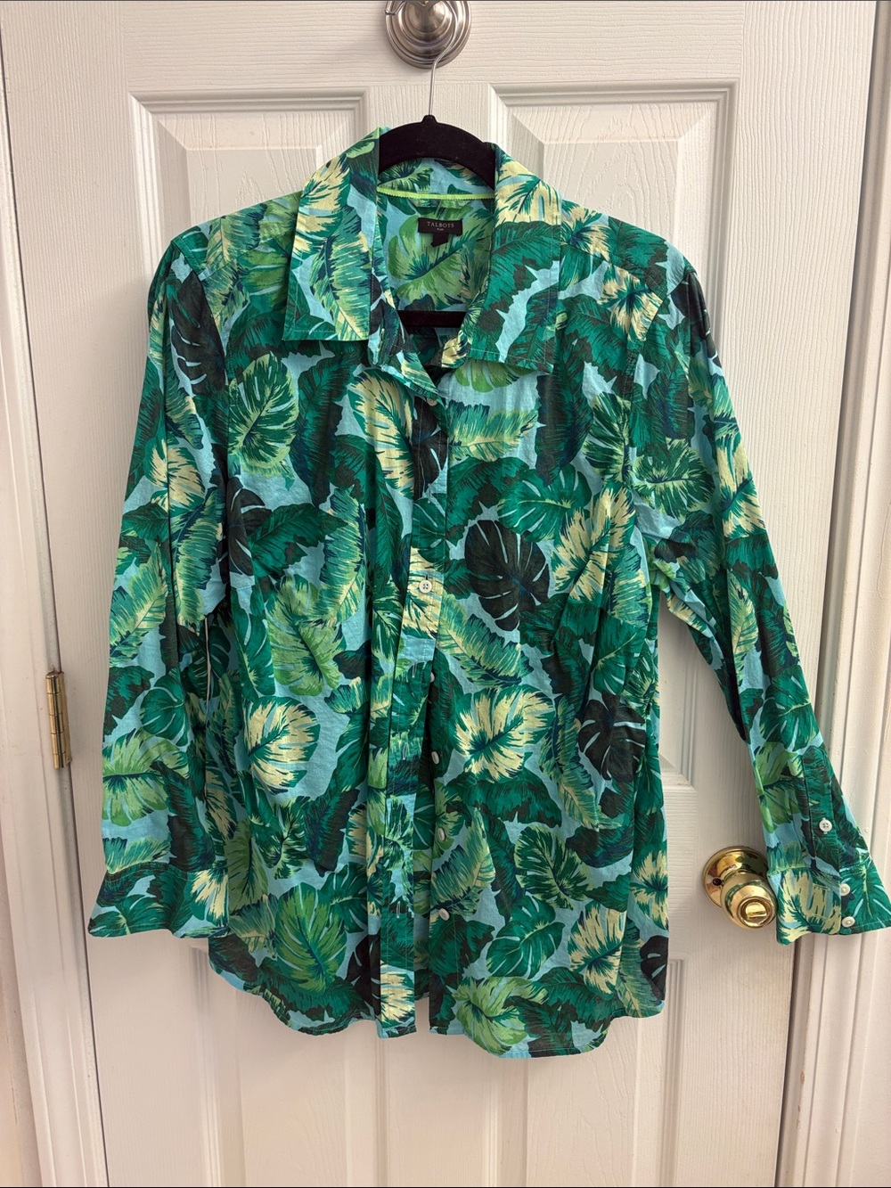 Women’s Green Tropical Leaf Blouse
